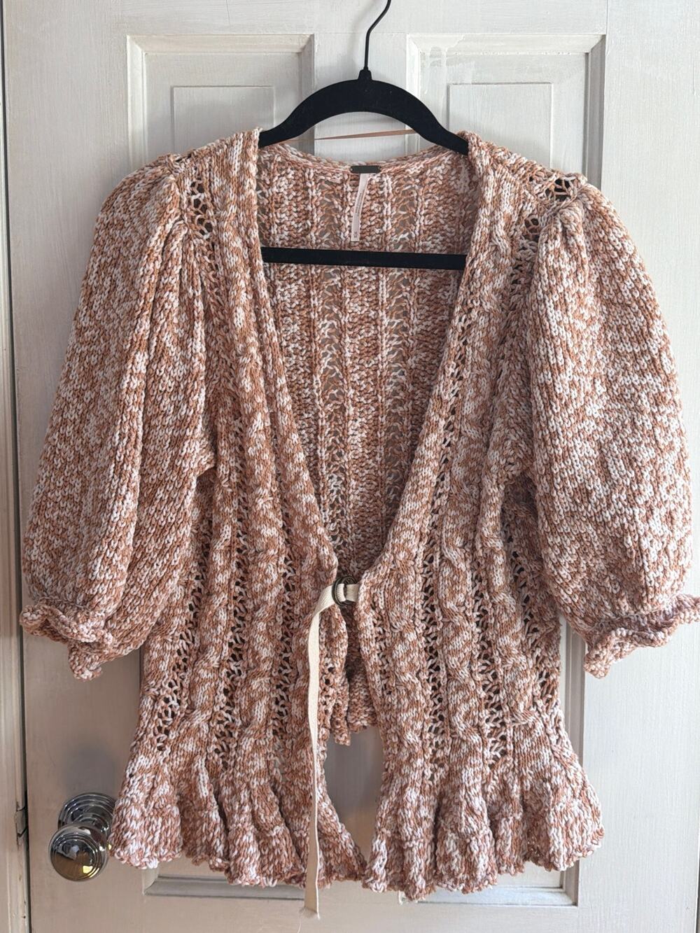 Free People Wine Red Cropped Cardigan Shrug Long Sleeve Women's Size Small